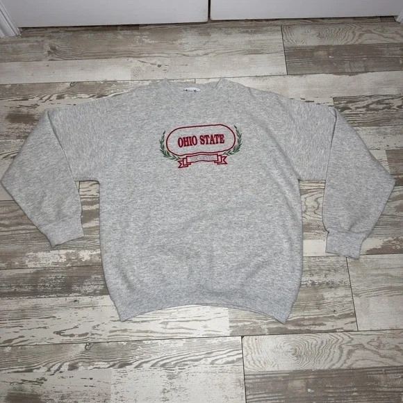 Ohio State Buckeyes Sweatshirt Mens Large Gray Football Student Union Crewneck - Picture 8 of 11